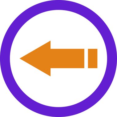 Beyaz arkaplanda ok yönü simgesi, vektör illüstrasyonu    