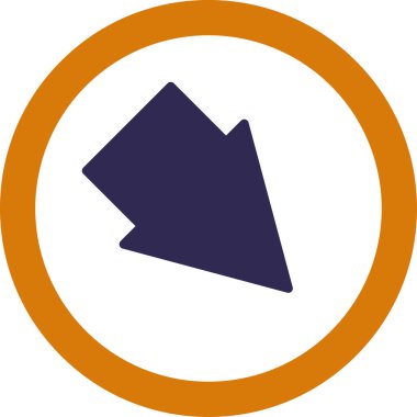 Beyaz arkaplanda ok yönü simgesi, vektör illüstrasyonu 