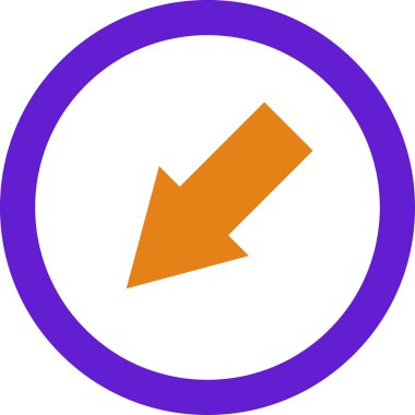 Beyaz arkaplanda ok yönü simgesi, vektör illüstrasyonu 