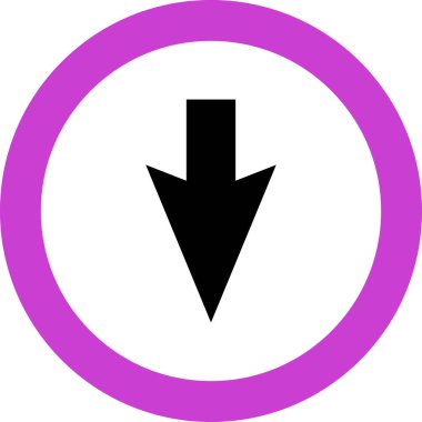 Beyaz arkaplanda siyah ok yönü simgesi, vektör illüstrasyonu 