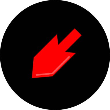 düz biçim vektör illüstrasyonunda kırmızı ok simgesi