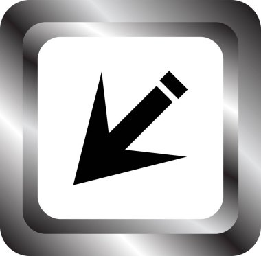 Beyaz arkaplanda siyah ok yönü simgesi, vektör illüstrasyonu 