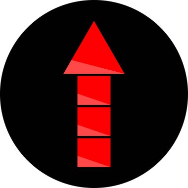 düz biçim vektör illüstrasyonunda kırmızı ok simgesi