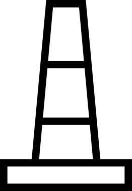 Trafik konisi simgesi, düz biçim tasarımı 