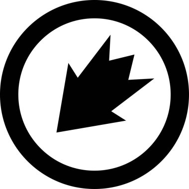 Beyaz arkaplanda siyah ok yönü simgesi, vektör illüstrasyonu    