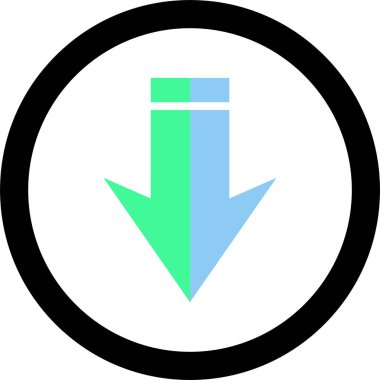 Beyaz arkaplanda ok yönü simgesi, vektör illüstrasyonu