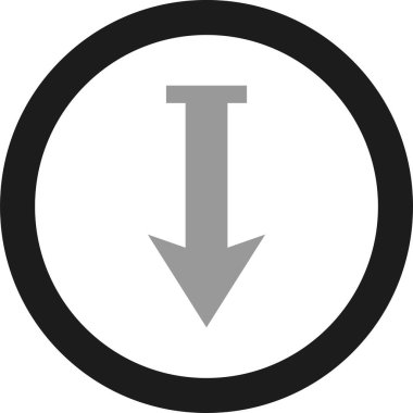 Beyaz arkaplanda gri ok yönü simgesi, vektör illüstrasyonu 