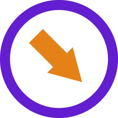 Beyaz arkaplanda ok yönü simgesi, vektör illüstrasyonu 