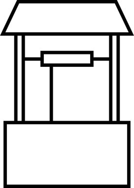 Su kuyusu simgesi izole edilmiş işaret sembolü ve uygulama için düz biçim
