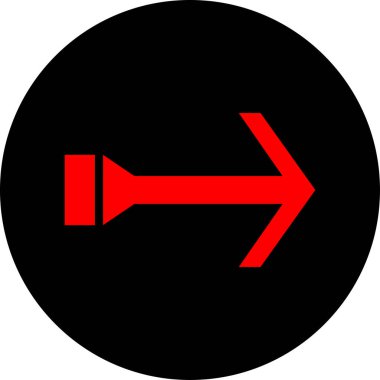 düz biçim vektör illüstrasyonunda kırmızı ok simgesi