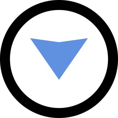 Beyaz arkaplanda mavi ok yönü simgesi, vektör illüstrasyonu    