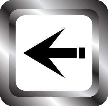 Beyaz arkaplanda siyah ok yönü simgesi, vektör illüstrasyonu    