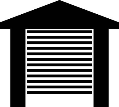 Garaj kapısı simgesi, vektör illüstrasyon tasarımı