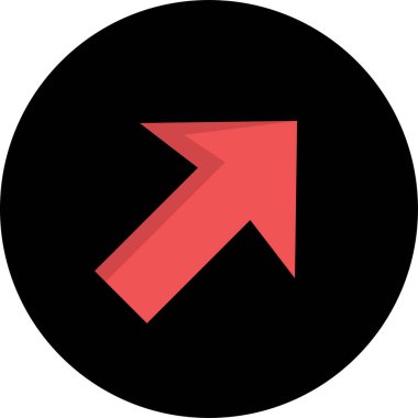 düz biçim vektör illüstrasyonunda kırmızı ok simgesi