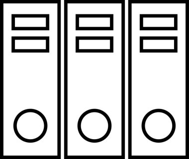 Beyaz arkaplanda izole edilmiş klasörler vektör illüstrasyonu