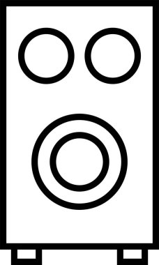 Ses hoparlörü simgesi. Subwoofer simgesi beyazda izole edildi 