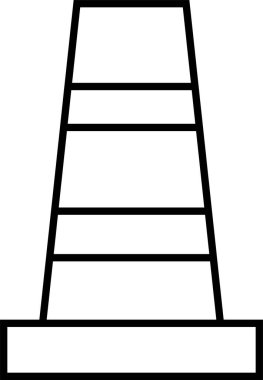 Trafik konisi simgesi, düz biçim tasarımı 