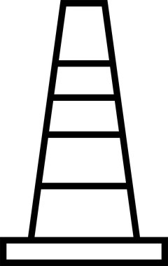 Trafik konisi simgesi, düz biçim tasarımı 