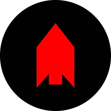 düz biçim vektör illüstrasyonunda kırmızı ok simgesi