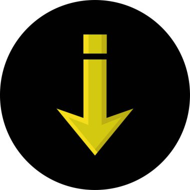 Sarı ok modern simgesinin vektör illüstrasyonu       