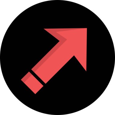 düz biçim vektör illüstrasyonunda kırmızı ok simgesi