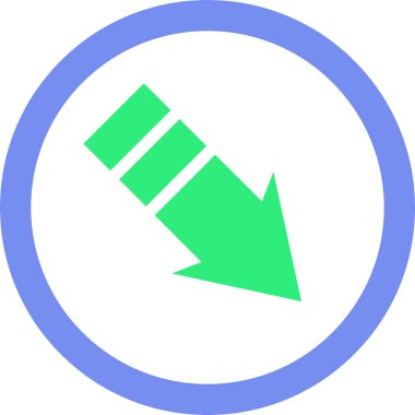 Beyaz arkaplanda ok yönü simgesi, vektör illüstrasyonu