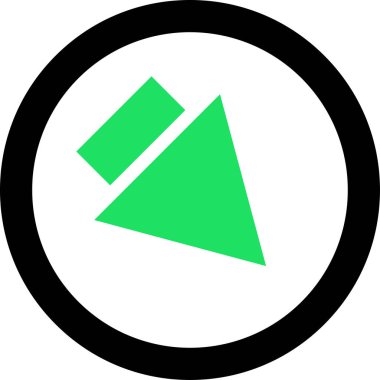 Beyaz arkaplanda yeşil ok yönü simgesi, vektör illüstrasyonu 