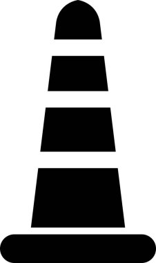 Trafik konisi simgesi, düz biçim tasarımı 