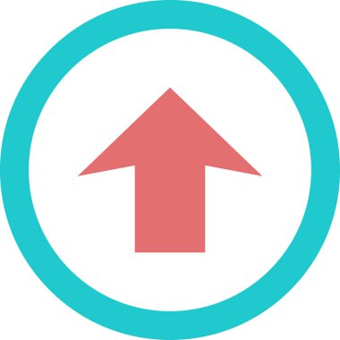 Beyaz arkaplanda ok yönü simgesi, vektör illüstrasyonu