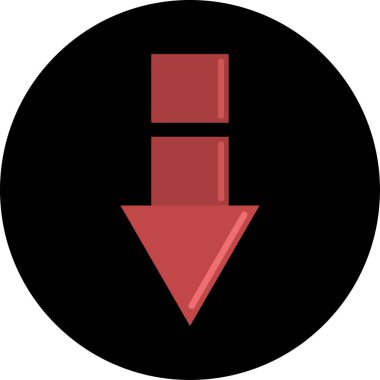 düz biçim vektör illüstrasyonunda kırmızı ok simgesi