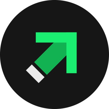 Green Arrow modern simgesinin vektör illüstrasyonu       