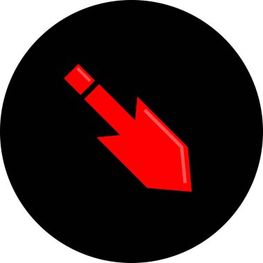 düz biçim vektör illüstrasyonunda kırmızı ok simgesi