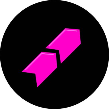 Pembe ok modern simgesinin vektör illüstrasyonu       