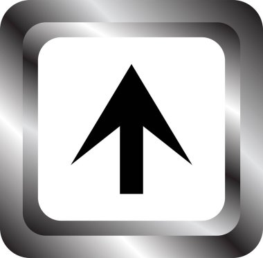 Beyaz arkaplanda siyah ok yönü simgesi, vektör illüstrasyonu 