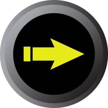 Sarı ok modern simgesinin vektör illüstrasyonu       