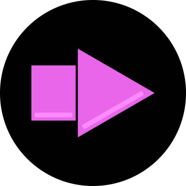 Pembe ok modern simgesinin vektör illüstrasyonu       