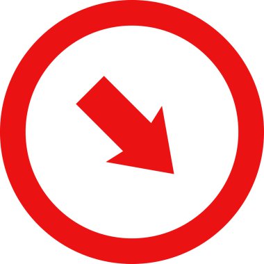 Beyaz arkaplanda ok yönü simgesi, vektör illüstrasyonu 