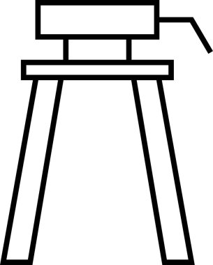 Beyaz arkaplanda üç ayaklı simge izole edildi 