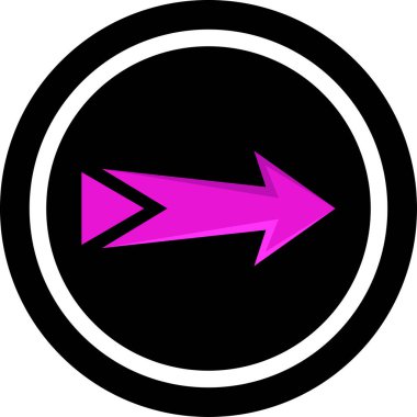 Pembe ok modern simgesinin vektör illüstrasyonu       