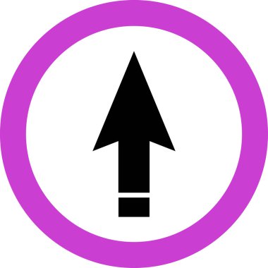 Beyaz arkaplanda siyah ok yönü simgesi, vektör illüstrasyonu 