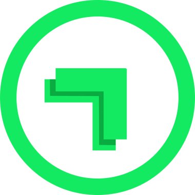 Beyaz arkaplanda yeşil ok yönü simgesi, vektör illüstrasyonu    