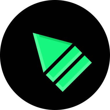 Green Arrow simgesinin vektör illüstrasyonu. Yön ok sembolü düz biçimli              