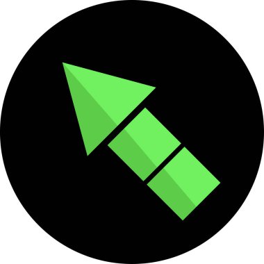 Green Arrow simgesinin vektör illüstrasyonu. Yön ok sembolü düz biçimli              