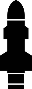 Beyaz arkaplanda resimli füze simgesi