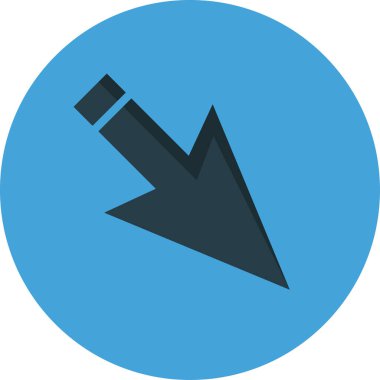 Ok simgesinin vektör illüstrasyonu. Yön ok sembolü düz biçimli              