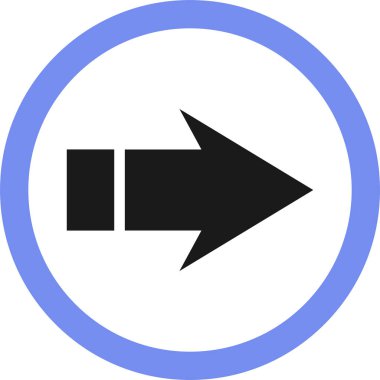 Beyaz arkaplanda siyah ok yönü simgesi, vektör illüstrasyonu 