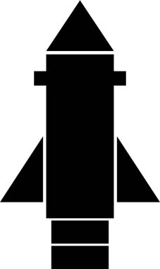 Beyaz arkaplanda resimli füze simgesi