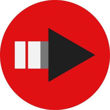 Ok simgesinin vektör illüstrasyonu. Yön ok sembolü düz biçimli              