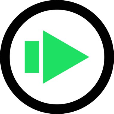 Beyaz arkaplanda ok yönü simgesi, vektör illüstrasyonu