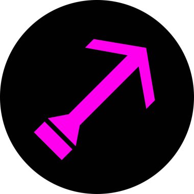 Pembe ok simgesinin vektör çizimi. Yön ok sembolü düz biçimli              